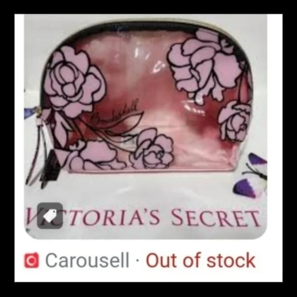 VICTORIA'S SECRET BOMBSHELL PEONY MAKEUP BEAUTY MAKEUP BAG PINK NWT 2021 RETIRED
